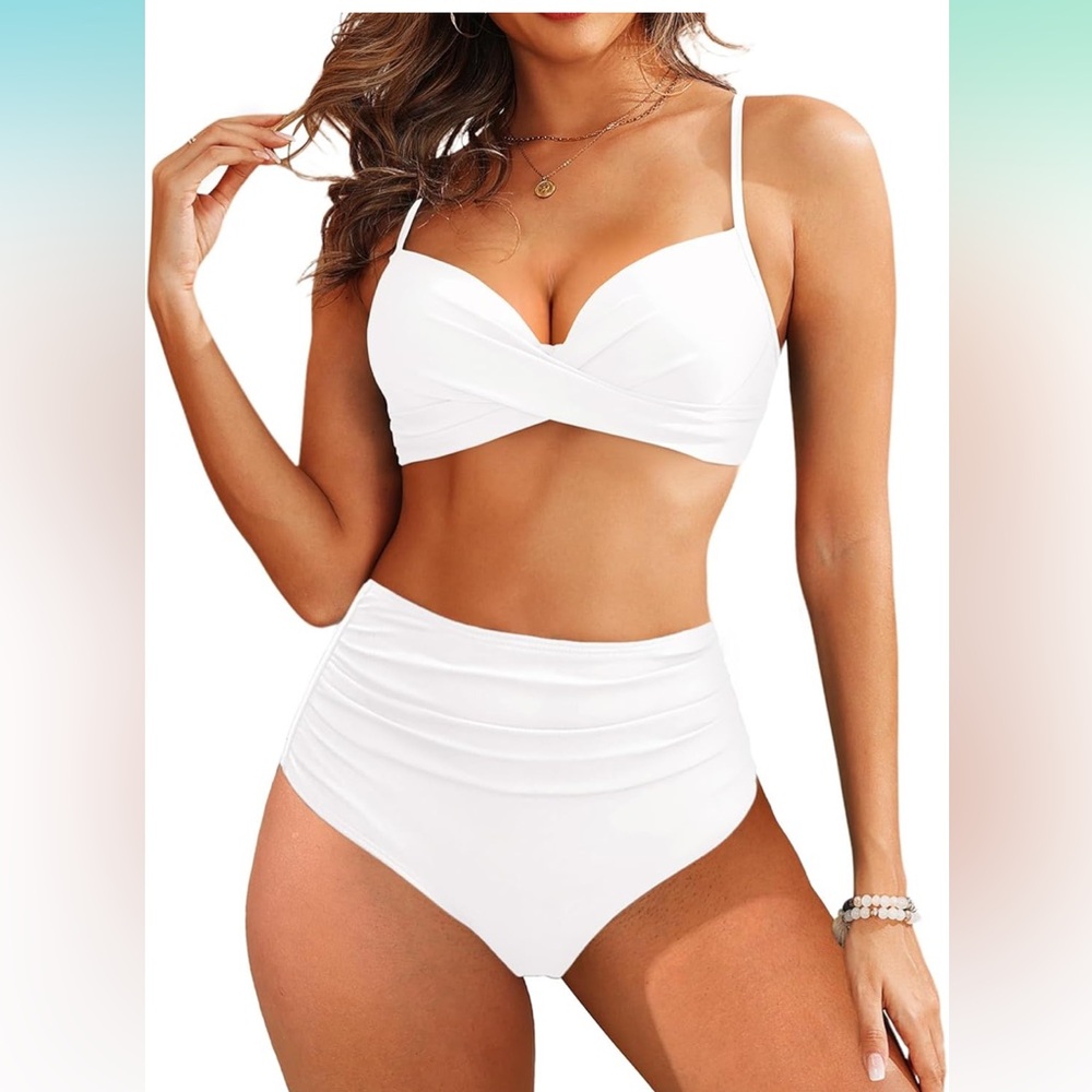 🚘Aqua Eve women underwire bikini high waisted bathing suit tummy control 2 piece